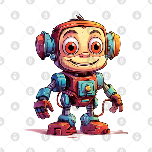 Cartoon monkey robots. T-Shirt, Sticker. by AndreKENO