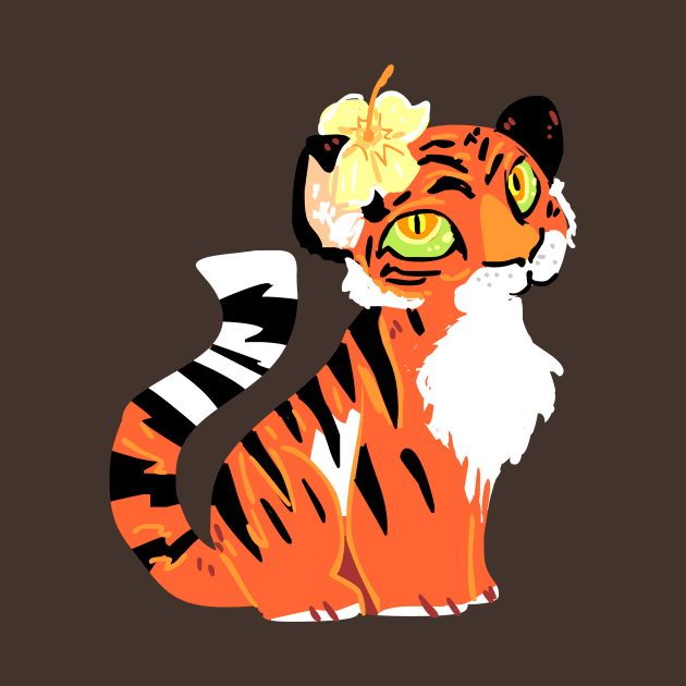 Tiger with a Flower by sky665