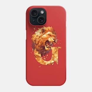 Roaring Lion and the Letter G - Fantasy Phone Case