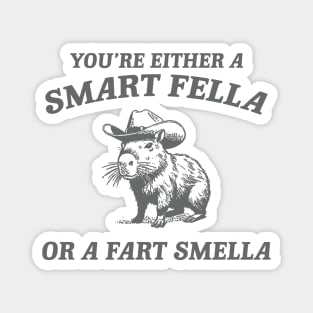 Are You A Smart Fella Or Fart Smella Vintage Style Shirt, Retro Cartoon T Shirt, Weird T Shirt, Meme T Shirt, Cabybara Magnet