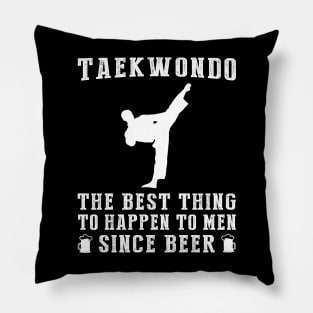 Kick and Sip: 'Taekwondo - Better Than Beer & Wine' Funny Tee Pillow