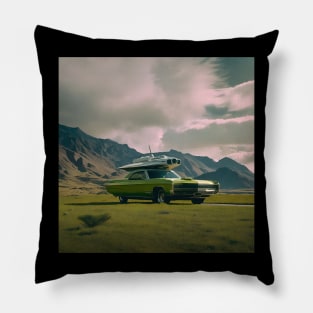 Retro Space car Pillow