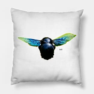 Blue Bee / Swiss Artwork Photography Pillow