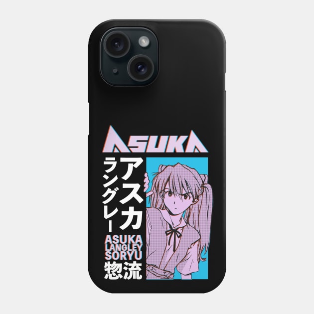 Asuka Langley Manga Girl Edit Pastel Pink Baby Blue Phone Case by mareescatharsis