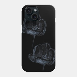 Black and blue flower Phone Case