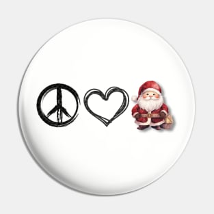 Peace Love and Santa Pin