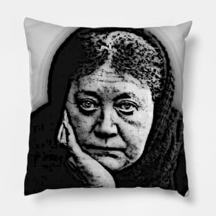 Helena Blavatsky Black And White Portrait | Helena Blavatsky Artwork Pillow