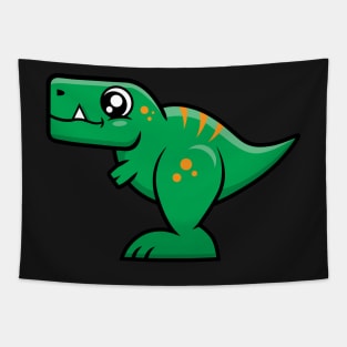 T-Rex Dinosaur (Green and Orange) Tapestry