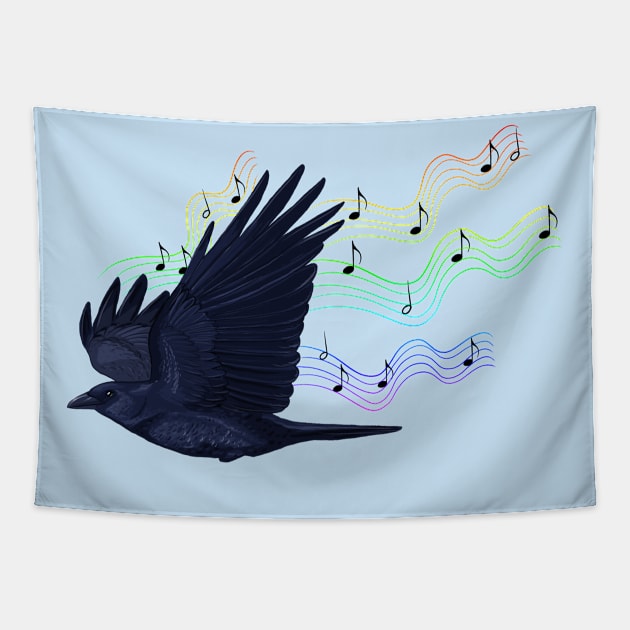 Crow Music Tapestry by Khalico