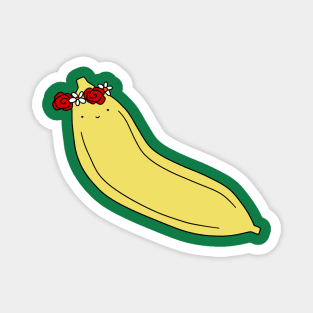 Banana with a crown of Flowers Magnet