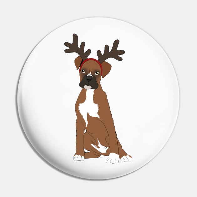 Cute Christmas Boxer puppy with deer antlers headband Pin by NinoRc