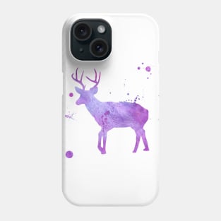 Purple Deer Watercolor Painting 2 Phone Case