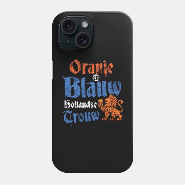 Oranje en Blauw Hollands Trouw! Koningsdag Phone Case by Depot33