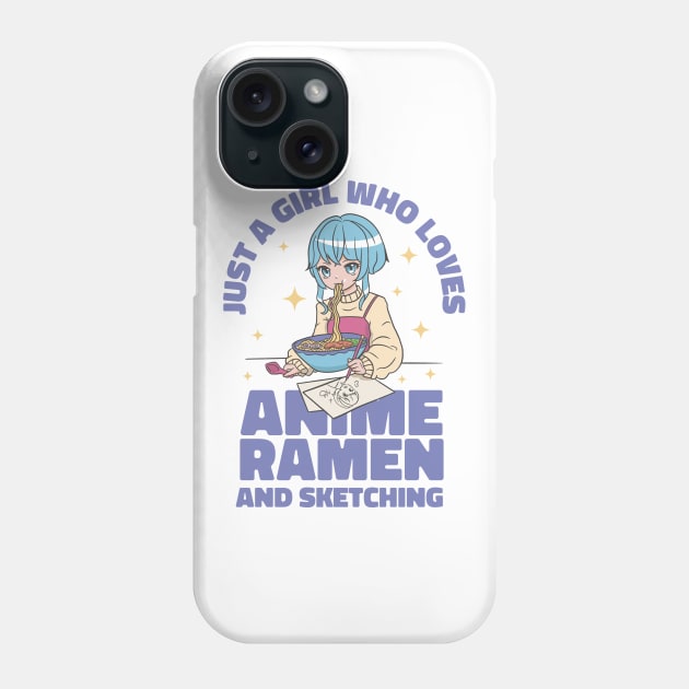 Anime Ramen And Sketching P Phone Case by LindenDesigns
