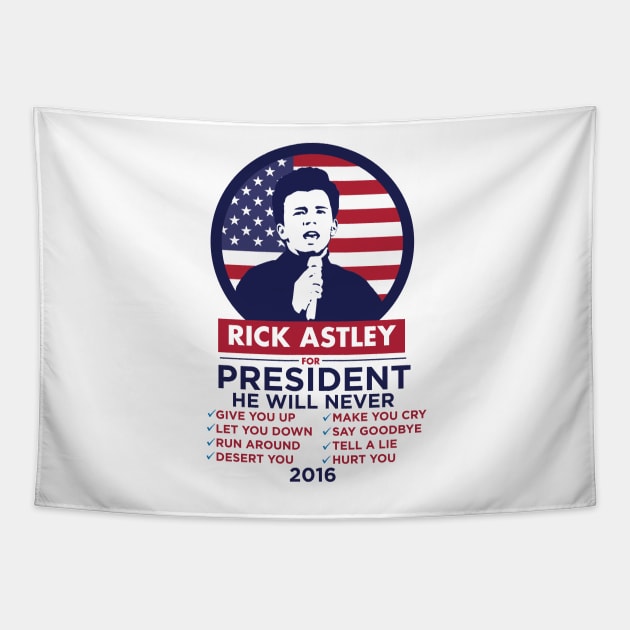 Rick Astley for President! Tapestry by ericb