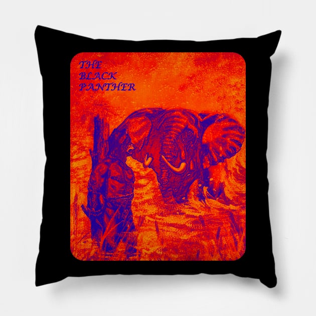 The Black Panther - Gold and Assegaaie Pillow by The Black Panther