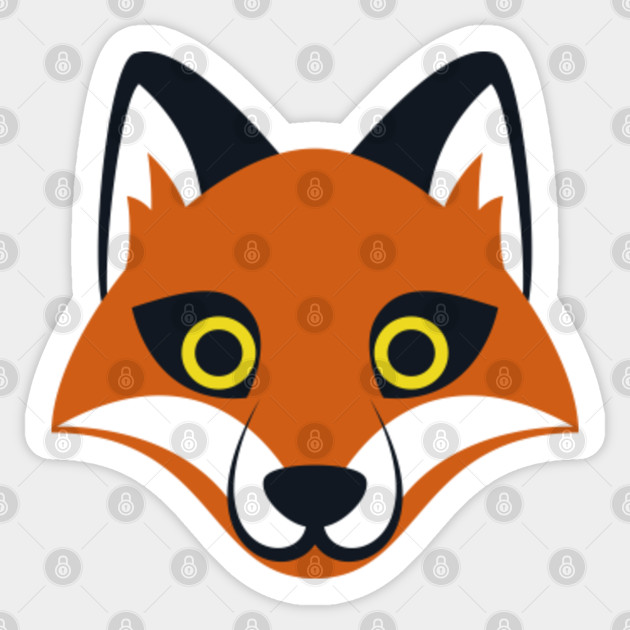 Orange Fox Face Zoo Cute Animal Jungle Cartoon Wild Fox Adesivo Teepublic It