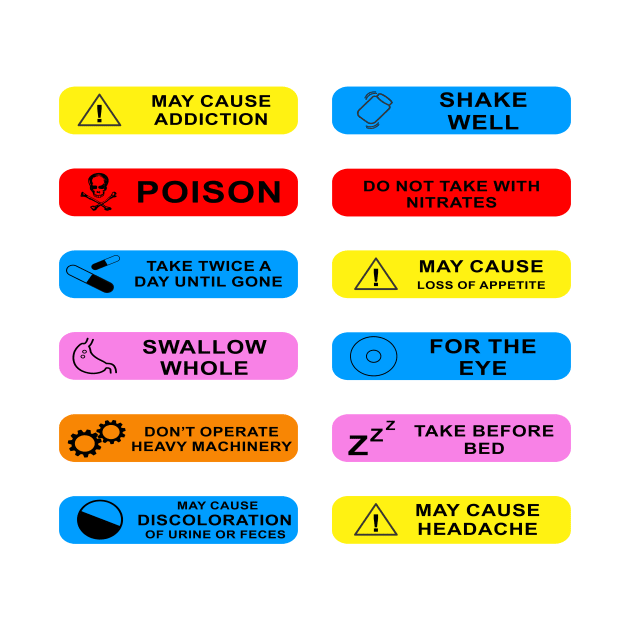 prescription warning labels by B0red