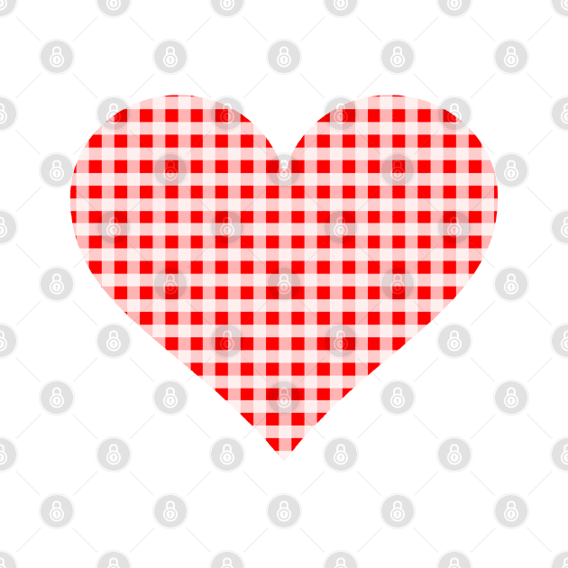 Red and White Gingham Heart by bumblefuzzies