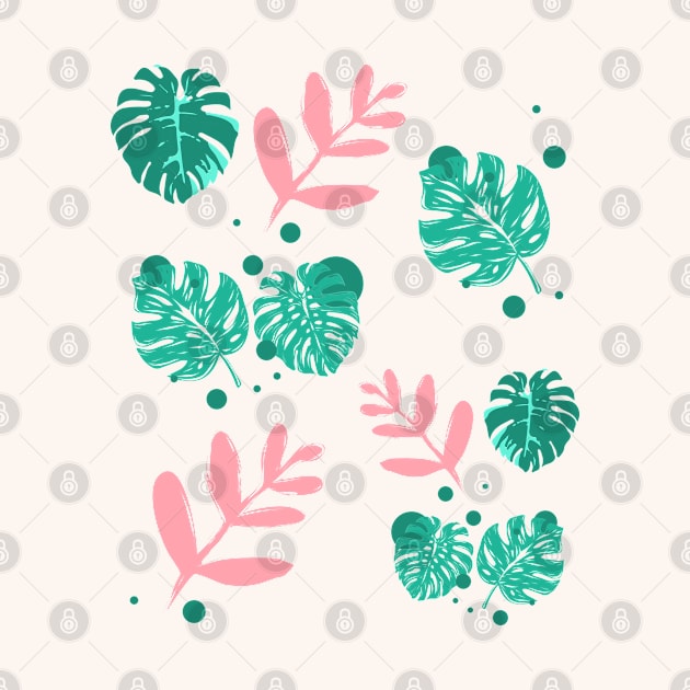 Tropical Leaves - Monstera Deliciosa pattern by CLPDesignLab