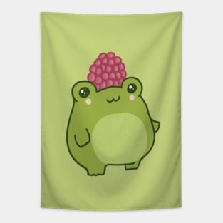 Cute Kawaii Frog Wearing a Raspberry Hat Tapestry