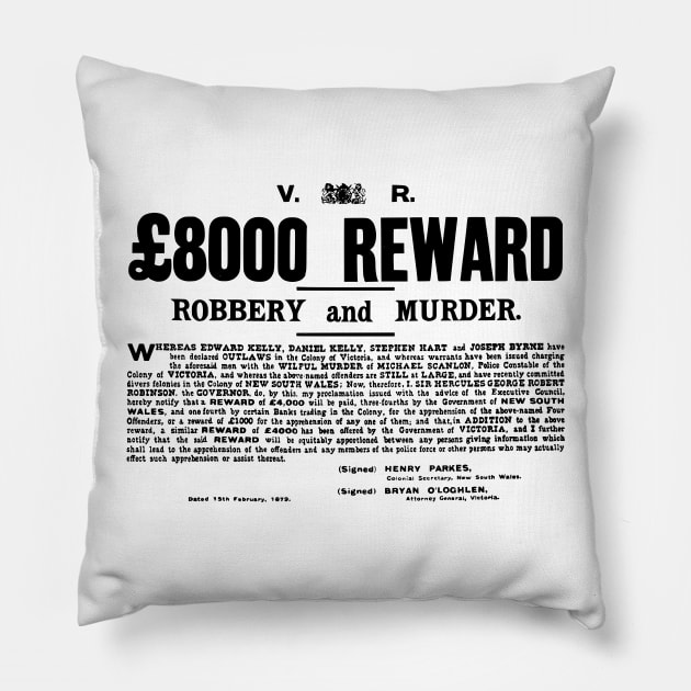 Wanted: The Kelly Gang Pillow by Australian_Bushranging