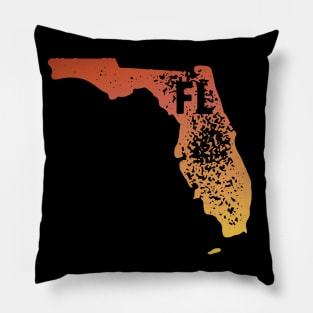 US state pride: Stamp map of Florida (FL letters cut out) Pillow