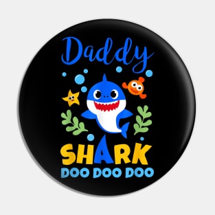 Daddy Papa Of The Shark Birthday Family Matching Birthday Pin