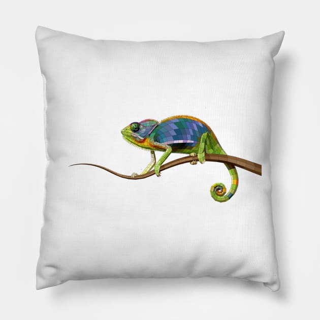 The Chameleon (Colored) Pillow by Coster-Graphics