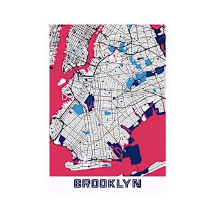 Brooklyn - United States MilkTea City Map T-Shirt