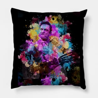 Johnny Cash ~ Watercolor Illustration Pillow