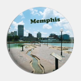 Memphis Tennessee skyline blue clouded sky USA city break Pin