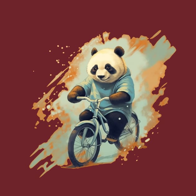 Panda Riding a Bike by DavidLoblaw