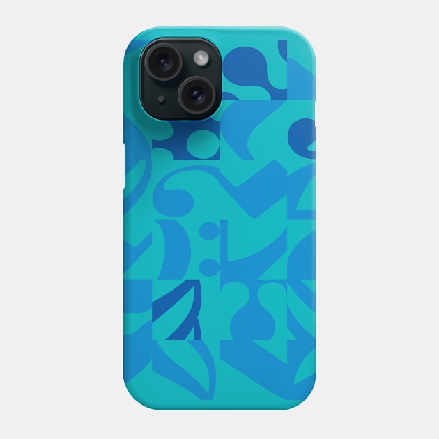 Musical Notes Turquoise and Blue Pattern Phone Case by Dez53