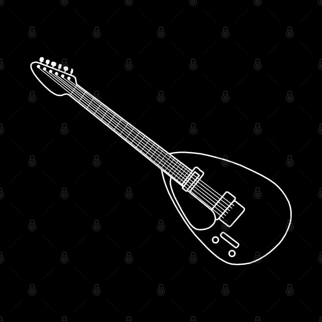 Classic Vox Mark VI Teardrop guitar (left handed) outline graphic by soitwouldseem