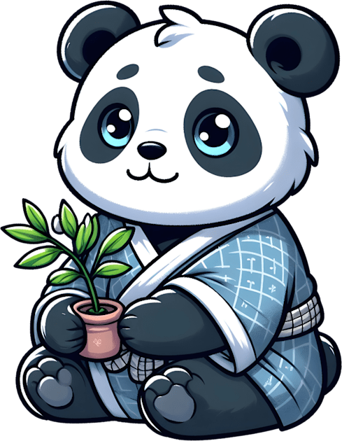 Panda botanist Kids T-Shirt by Japanese Fever