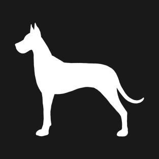 White Great Dane Silhouette T-Shirt