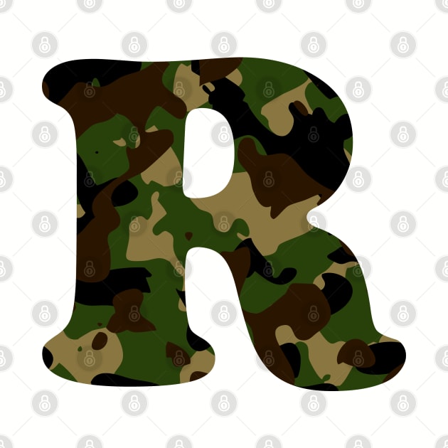 Camouflage Letter R by Ericokore