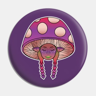 Mushroom Girl Pin