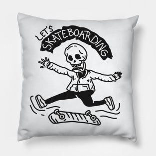 skateboard skeleton I Pillow