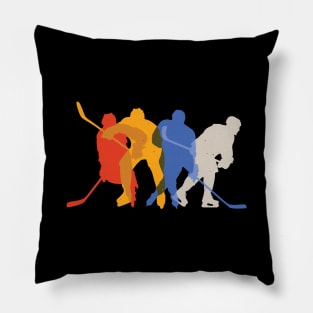 Hockey Shirt, Ice Hockey, Vintage Retro Style Pillow