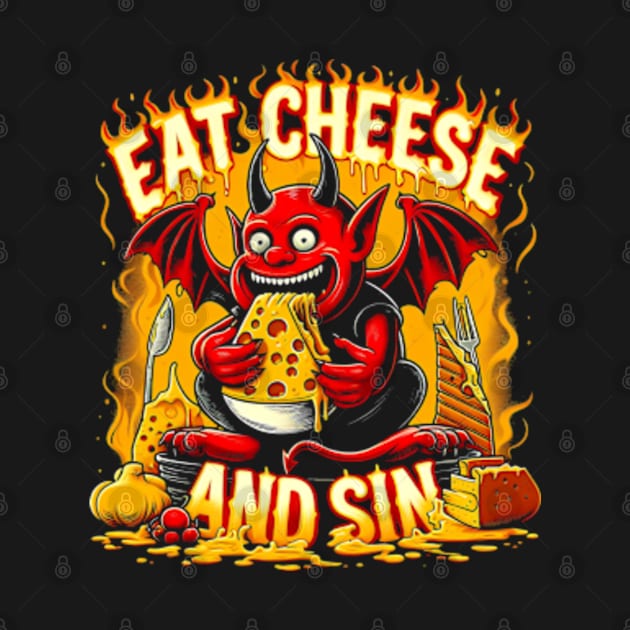 Cheese Demon - Let your cravings guide you to - Eat Cheese and Sin - Where pleasure reigns supreme by StyleTops