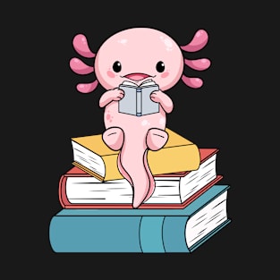 Axolotl Reading Books T-Shirt