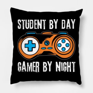 Student By Day Gamer By Night Pillow