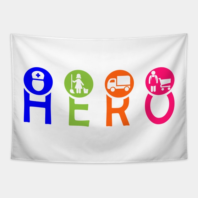 Essential Workers are Heroes Tapestry by Taversia