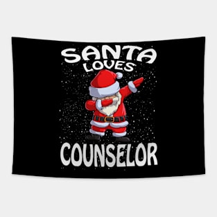 Santa Loves Counselor Christmas Tapestry