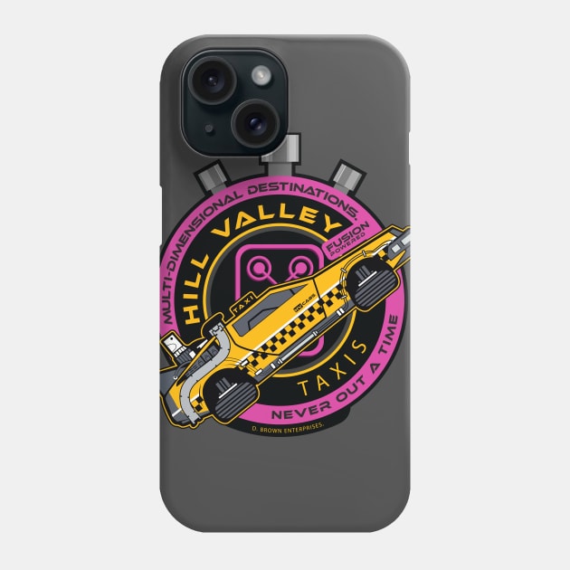 Hill Valley Taxi Company Phone Case by DeepDiveThreads