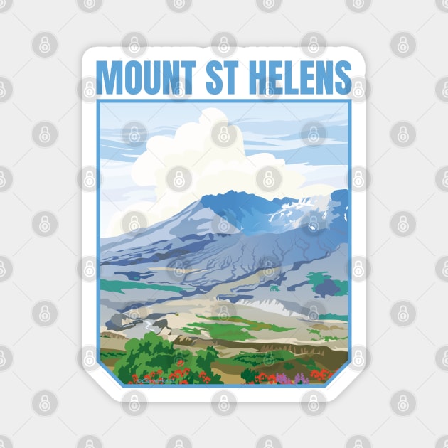 Mount Saint Helens Washington Magnet by Sue Cervenka