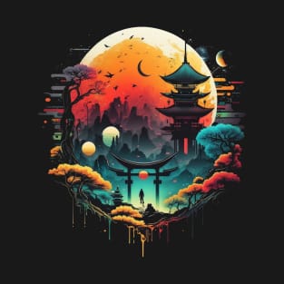 Japanese Temple Tokyo  Asian Inspired Retro Japan T-Shirt