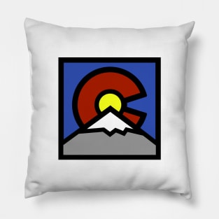 Denver Colorado - Colorado Flag Design Pillow